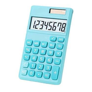Imagem de Calculadora de mesa calculadora solar botão sensível calculadora eletrônica tamanho bolso calculadora aritmética portátil ferramenta financeira azul