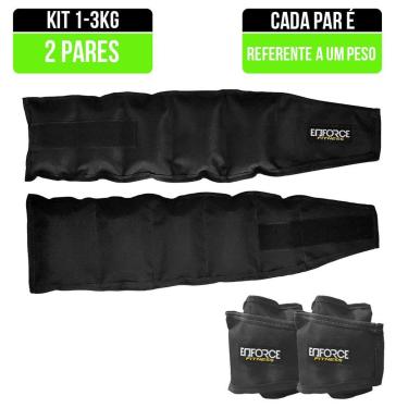 Imagem de Kit Caneleira Tornozeleira para ginástica peso 1kg e 3kg-Unissex