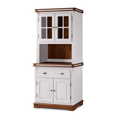 Imagem de Cristaleira Arca e Oratório 4 Portas 1 Gaveta Manchester 2002 Linz Móveis - Branco/Imbuia