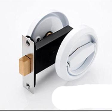 Imagem de Fechadura De Porta Oculta Alça De Aço Inoxidável Fechadura Mecânica Externa Sem Chave Oculta Para Ferragens Domésticas À Prova De Fogo-,Branco,Dupla Face,bonny369