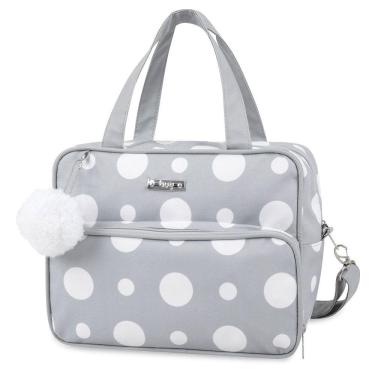 Imagem de Bolsa Maternidade com Trocador Pompom Hug Cor Cinza