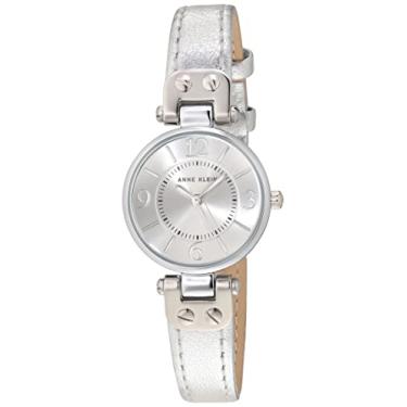 Imagem de Anne Klein Relógio feminino com pulseira de couro, Prata, 10/9443SVSI