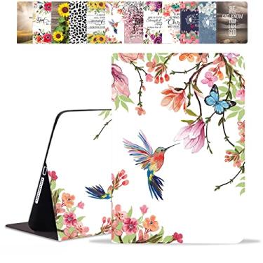 Imagem de POIUYTREW Capa para Samsung Galaxy Tab S6 Lite 10,4 polegadas 2022/2020 (SM-P610/P613/P615/P619), capa fólio de couro PU inteligente com suporte e hibernação automática, beija-flor