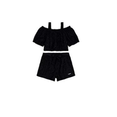 Imagem de Conjunto Ciganinha Shorts Clochard Glitter Sustentável Kids-Feminino