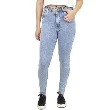 Imagem de Calca Jeans Eme Com CInto Corrente Dourado - C380-Feminino