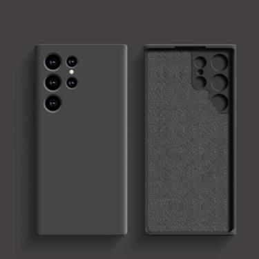 Imagem de Capa de telefone de silicone líquido para Samsung Galaxy S22 S21 S23 S24 Ultra A34 A52 A54 5G Capa protetora macia, preta, para Samsung S24Ultra