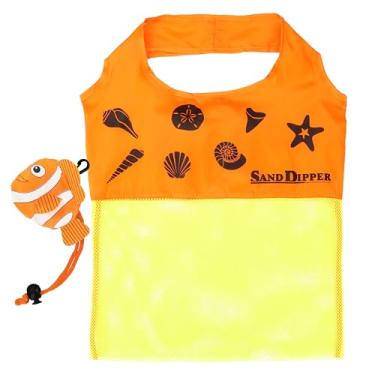 Imagem de Sand Dipper Sacola de malha expansível | Linda bolsa de nylon laranja peixe-palhaço, Peixe-palhaço laranja, 15" x 21"