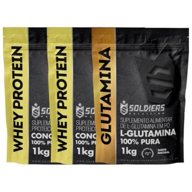 Imagem de Kit: Whey Protein Concentrado 2Kg + Glutamina 1Kg - 100% Importado - Soldiers Nutrition Sabor:Baunilha