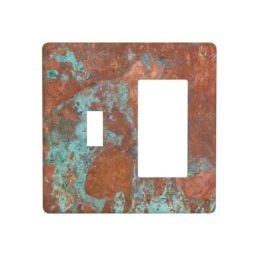 Imagem de Rust Red Patina 1 Gang Single Toggle Rocker Light Switch Cover Combinação Placa de Parede Placa Elétrica Decorativa Placa Frontal para Decoração de Casa