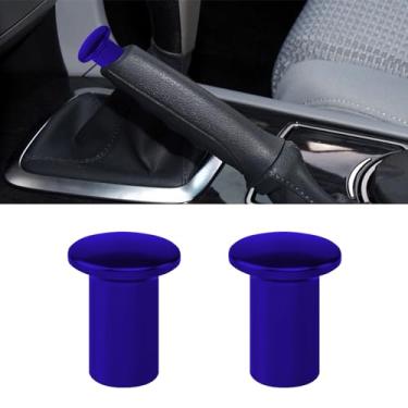 Imagem de CHRYMUM 2 peças de botão de desvio de manípulo giratório, tampa de emergência de freio de mão de freio E, botão de trava de alavanca giratória manual, acessórios de substituição de alumínio para carro