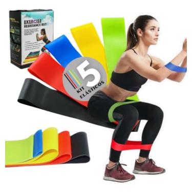 Imagem de Mini Band Fita Elástica Resistência Para Academia Exercícios Yoga Treino Pilates Fitness