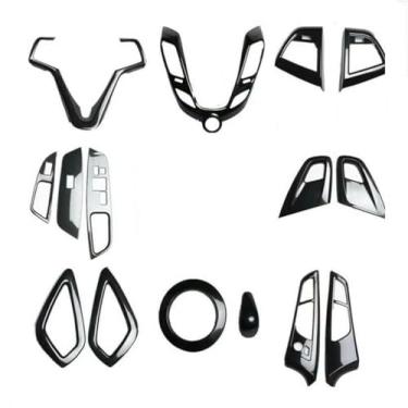 Imagem de FINMOKAL 15 Peças Apto Para Hyundai Veloster 2012-2017 Kit Interior Capa Guarnição Fibra De Carbono Preto, Fibra De Carbono