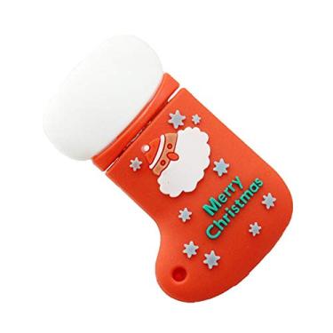 Imagem de 8GB Modelo de meia de Natal USB 3.0 Flash Drive Flash Drive 3.0 Pen Drive USB Jump Drive Memory Stick Zip Drive USB U Disk - Vermelho