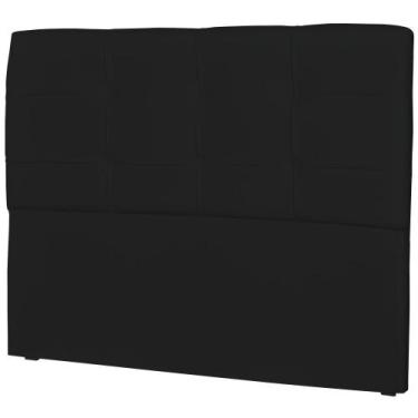 Imagem de Cabeceira Casal Cama Box 160 cm London material sintético Preto - JS M