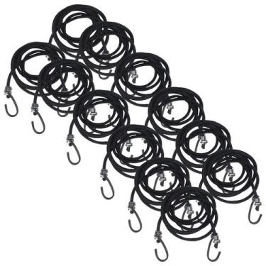 Imagem de Kit 12 Extensor Corda Elástico 2,0M Gancho de Ferro Amarrar Carga Baga