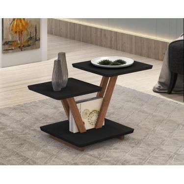 Imagem de Mesa De Centro Laguna Quadrada Tampo Duplo Decorativa Retro - D+MOB , 