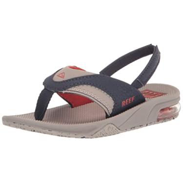 Imagem de REEF Chinelo com ventilador para crianças/crianças pequenas, suporte de arco, sola durável, adequada à água, alça traseira, Castanho-acinzentado/azul-marinho, 16