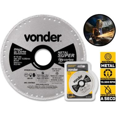 Imagem de Disco De Corte Diamantado Contínuo P/ Metais 115mm Vonder 1240000115