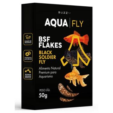 Imagem de Alimento Para Peixe Premium  BSF Flakes - Buzz Fly P&D, 50g