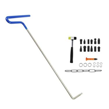 Imagem de LadyRosian Conjunto de hastes de remoção de ferramentas de reparo de amassados sem pintura de aço inoxidável com gancho em S para reparo de danos de granizo e amassado de carroceria de carro