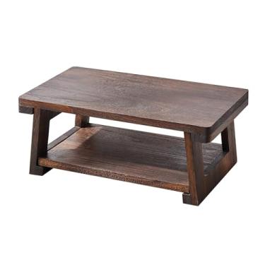 Imagem de Aotrytion Mesa de chão, mesa de meditação, mesa de altar com pernas dobráveis, mesa de tatame, mesa de centro dobrável para sentar no chão (60 x 30 x 19,8 cm)