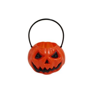Imagem de Mini Balde Halloween Abóbora com Alça - 8cm x 6cm - Extra Festas