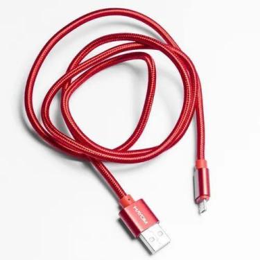 Imagem de Cabo Para Carregador Usb 2.0 Micro Vermelho Cb1117 - Hayom
