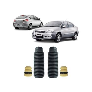 Imagem de Par Batente Coifa Dianteiro Chery Cielo 2010 2011 2012 Novo - QualyKit