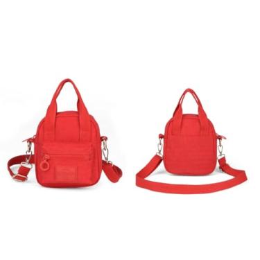 Imagem de Bolsa Bag Transversal Mini Moda Crinkle Feminina Fashion Acessorio Feminino Estilo Casual (Vermelha)