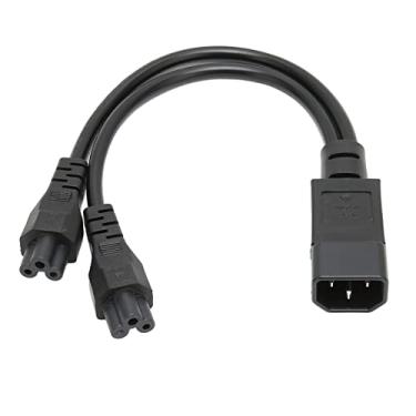 Imagem de Akozon IEC320 C14 para Cabo de Alimentação Divisor Duplo C5, Cabo Adaptador de Alimentação de PVC Durável 10A 250V para Laptop, Impressora, Alto-falante, Monitor LCD, 100-250V
