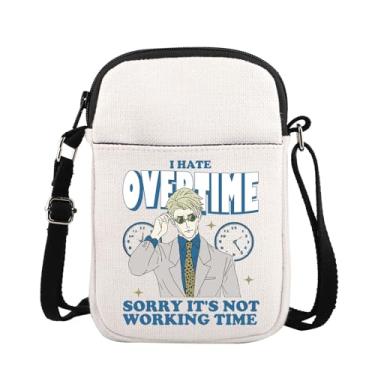 Imagem de ENSIANTH JJK Inspirada Bolsa tiracolo I hate Overtime Anime Lover Gift Sorcerer Curse Fighter Anime Gift Japão Mangá Fan Gift, Cb de horas extras