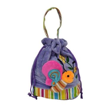 Imagem de Bolsa de Mão Colorida de Pelúcia com Borboleta - Taimes, Lilás