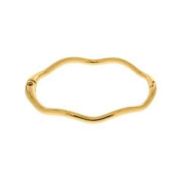 Imagem de Pulseira Feminina Bracelete Fecho Click Semijoia Banhada a Ouro 18k Hi