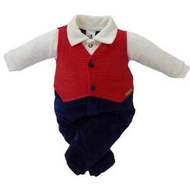 Imagem de Macacão Plush Colete Bebê Menino Chuquinha Inverno 2885, Marinho, RN (