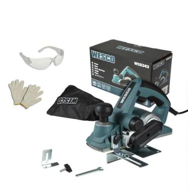 Imagem de Plaina 82mm 900w Mod Ws5343 Wesco + Guia + oculos e luvas, 220V