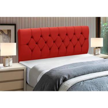 Imagem de Cabeceira Cama Box Estofada Madeira Queen Size Madri - D'Julia, Vermel