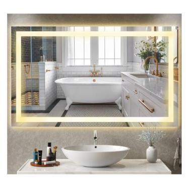 Imagem de Espelho jateado iluminado com led quente 60x100cm - Woodglass