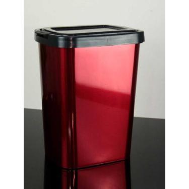 Imagem de Lixeira C/ Tampa Click Cesto 9 Litros Tipo Inox Prata Cozinha Banheiro