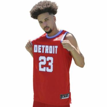Imagem de Regata Basquete Masculina M10 Detroit 23, Vermelho, GG
