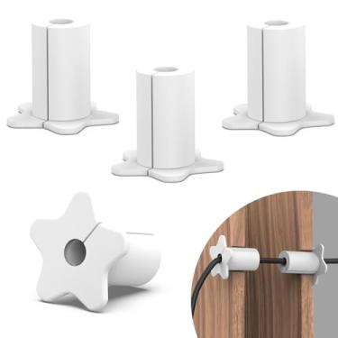 Imagem de Bucha de parede Star para cabo adaptador Ethernet Starlink Dishy Router, kit de roteamento de cabos Starlink para orifício de parede e orifício de fio de móveis (branco, 4 peças)