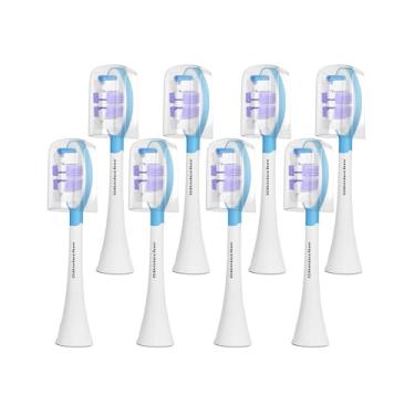 Imagem de Gtlmtecher Cabeças de substituição de escova de dentes elétrica, pacote com 8 cabeças de escova de dentes elétricas para Philips Sonicare C2 C3, branco