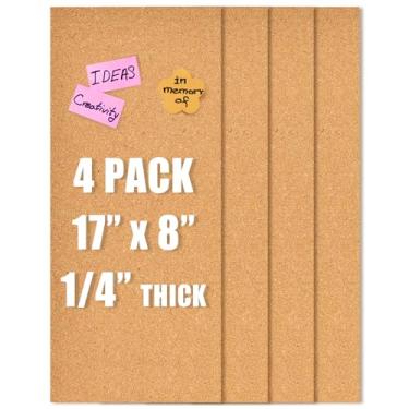 Imagem de Aitakatta Azulejos de cortiça 43 x 20, placa de visão autoadesiva de 6 mm de espessura para casa, escritório, escola (6 mm, 4 peças)