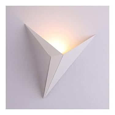 Imagem de Luminária de parede triangular moderna criativa 3W minimalista nórdica LED para sala de estar lâmpada de cabeceira decoração de casa - (branco)