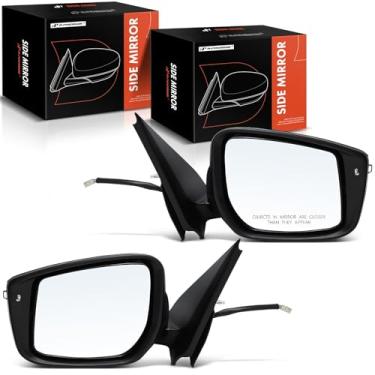 Imagem de A-Premium Par (2) espelhos retrovisores elétricos do lado do motorista e do passageiro - compatível com Nissan Versa 2014-2019 - Espelho retrovisor externo preto dobrável manual sem aquecimento com