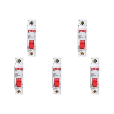 Imagem de Kit C/5 - Disjuntor Steck Din Unipolar 25A Sd61 3Ka