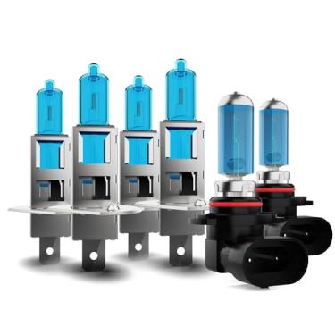 Imagem de ZPXGIZT Lâmpadas adequadas para Honda CR-V 2005-2006 H1 H1 9006 Faróis de neblina de farol alto baixo combo de lâmpadas de halogênio de alto desempenho, luz branca 6000K, pacote com 6