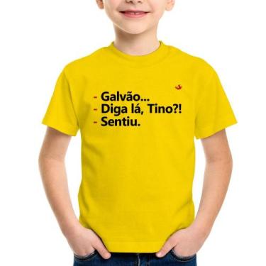 Imagem de Camiseta Infantil Galvão... Diga lá, Tino! Sentiu. - Foca na Moda, Ama
