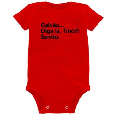 Imagem de Body Bebê Galvão... Diga lá, Tino! Sentiu. - Foca na Moda, Vermelho, P