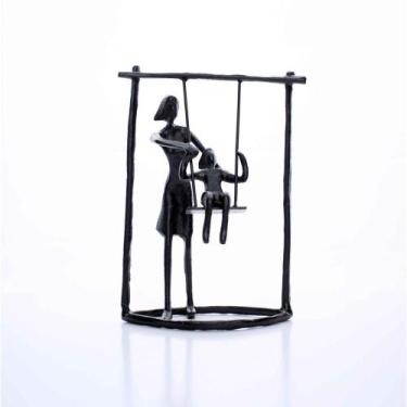 Imagem de Escultura Em Metal Preto Balanço 18x13,5cm - DROSSI