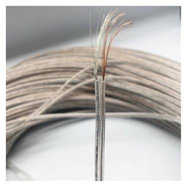 Imagem de Equipamentos de comunicação 30m/50Meters Transparent line 26AWG PVC Tinned Bare Cord Double Silver Cable Copper Wire Audio Cable Speaker Wire Fios e cabos(Gold and silver,30 meters)